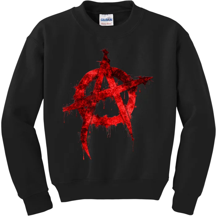 Red Graffiti Anarchy Symbol Kids Sweatshirt