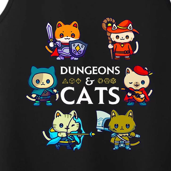 RPG Gamer And Cats D20 Dice Nerdy Performance Tank