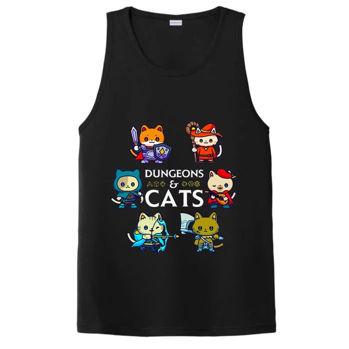 RPG Gamer And Cats D20 Dice Nerdy Performance Tank