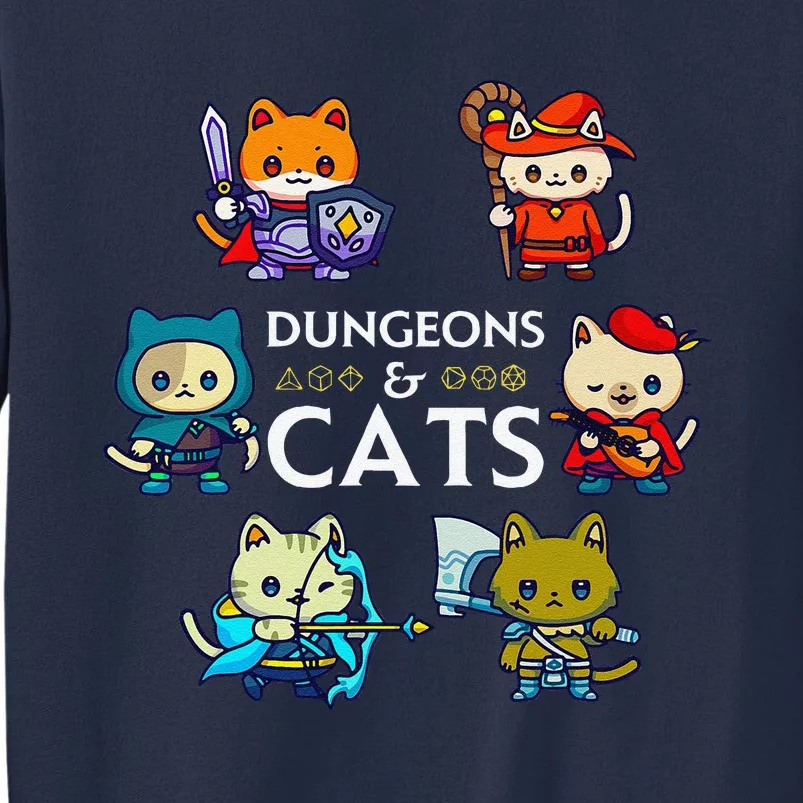 Rpg Gamer And Cats D20 Dice Nerdy Cute Cat Sweatshirt