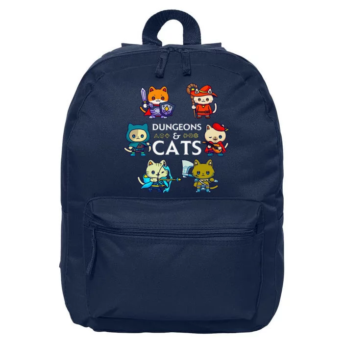 Rpg Gamer And Cats D20 Dice Nerdy Cute Cat 16 in Basic Backpack