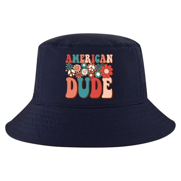 Retro Groovy American Dude Matching Family 4th Of July Meaningful Gift Cool Comfort Performance Bucket Hat