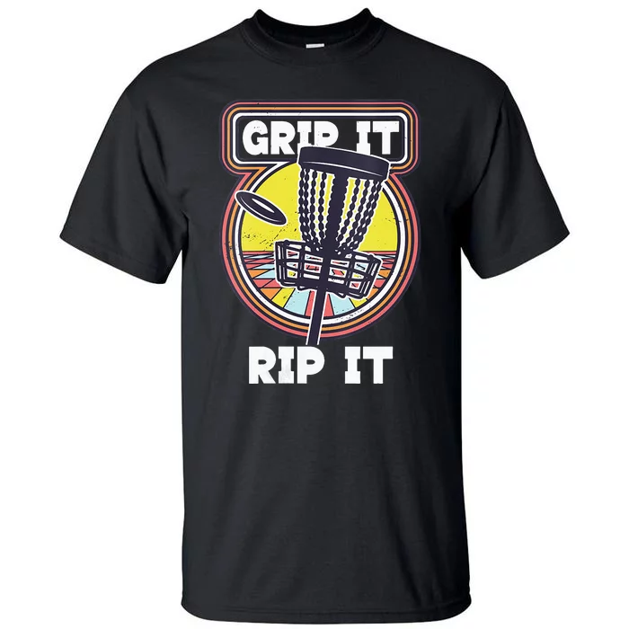 Retro Grip and Rip It Disc Golf Funny Tall T-Shirt