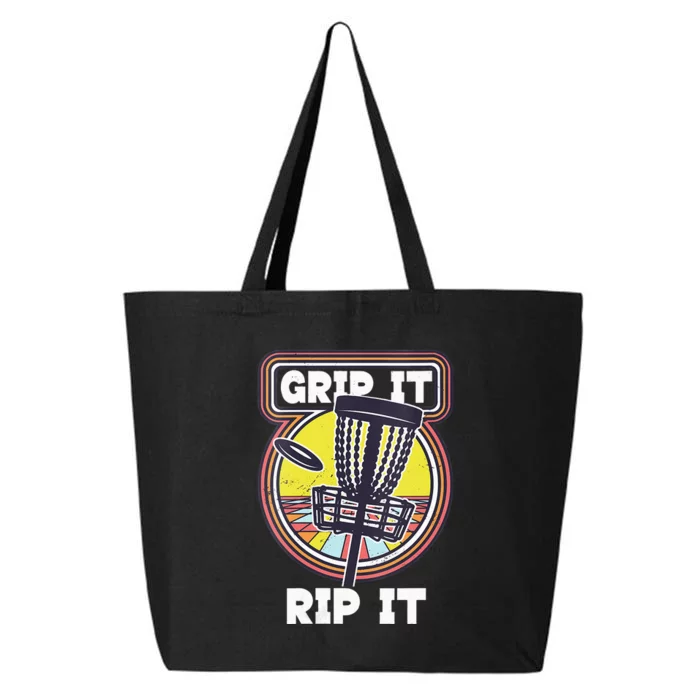 Retro Grip and Rip It Disc Golf Funny 25L Jumbo Tote