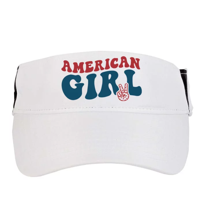 Retro Groovy All American Girl Fourth 4th Of July Patriotic Adult Drive Performance Visor