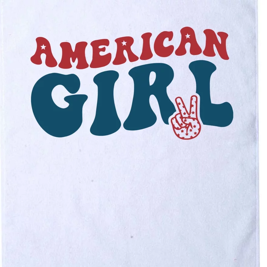 Retro Groovy All American Girl Fourth 4th Of July Patriotic Platinum Collection Golf Towel