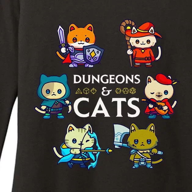 Rpg Gamer And Cats D20 Dice Nerdy Womens CVC Long Sleeve Shirt