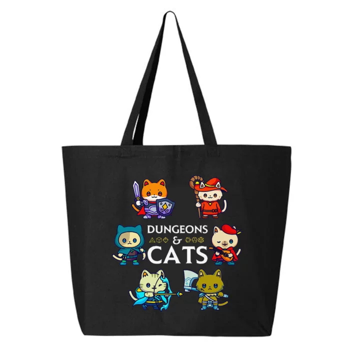 Rpg Gamer And Cats D20 Dice Nerdy 25L Jumbo Tote