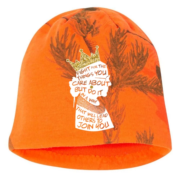 RGB Queen Crown Quote Tribute Ruth Bader Ginsburg Kati - Camo Knit Beanie