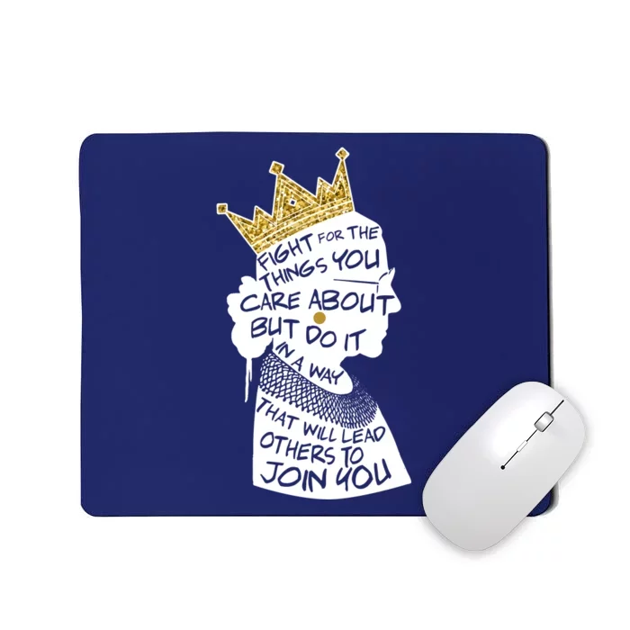 RGB Queen Crown Quote Tribute Ruth Bader Ginsburg Mousepad