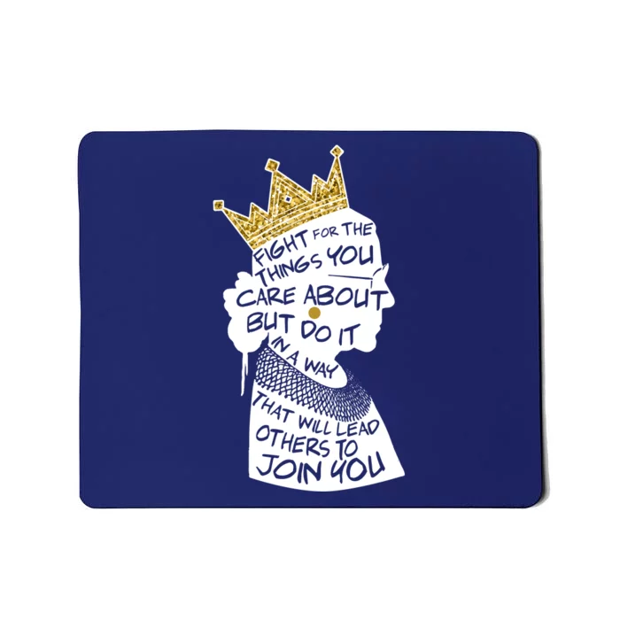 RGB Queen Crown Quote Tribute Ruth Bader Ginsburg Mousepad