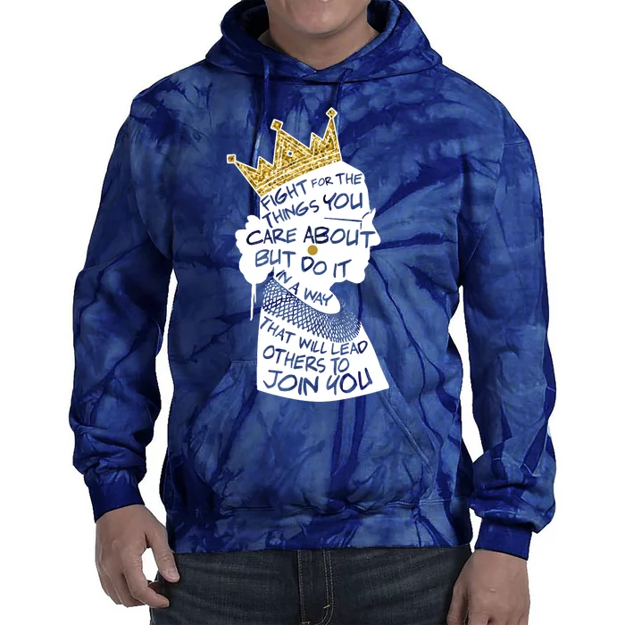 RGB Queen Crown Quote Tribute Ruth Bader Ginsburg Tie Dye Hoodie