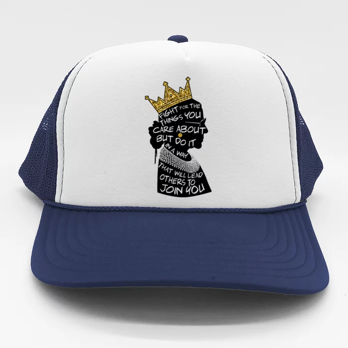 RGB Queen Crown Quote Tribute Ruth Bader Ginsburg Trucker Hat