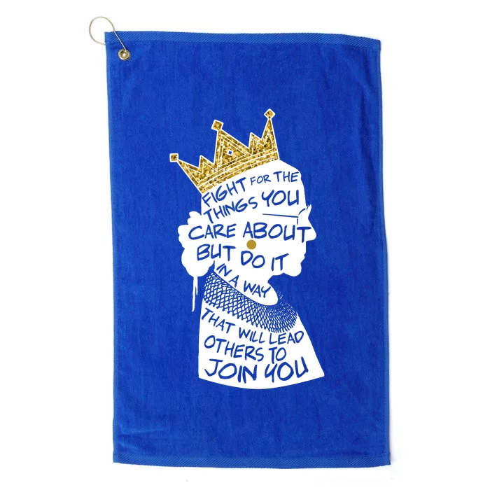 RGB Queen Crown Quote Tribute Ruth Bader Ginsburg Platinum Collection Golf Towel