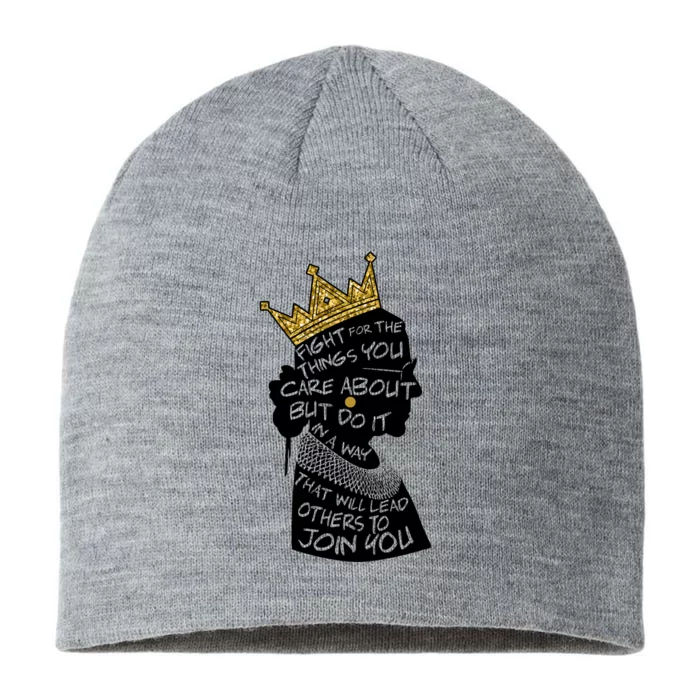 RGB Queen Crown Quote Tribute Ruth Bader Ginsburg 8 1/2in Sustainable Knit Beanie