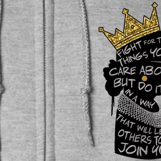 RGB Queen Crown Quote Tribute Ruth Bader Ginsburg Full Zip Hoodie