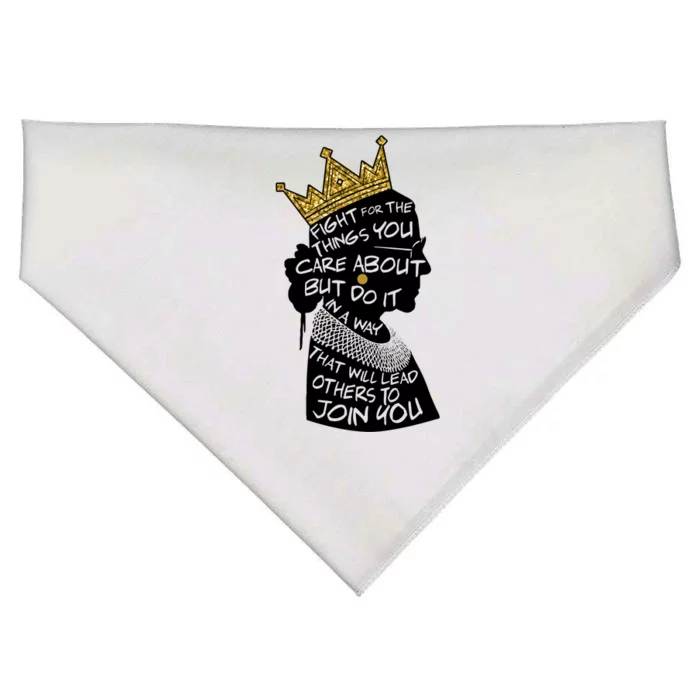 RGB Queen Crown Quote Tribute Ruth Bader Ginsburg USA-Made Doggie Bandana