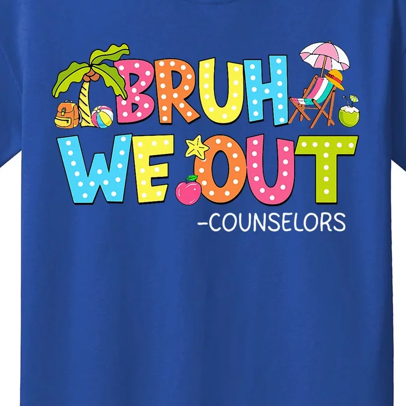 Retro Groovy Bruh We Out Counselors Kids T-Shirt