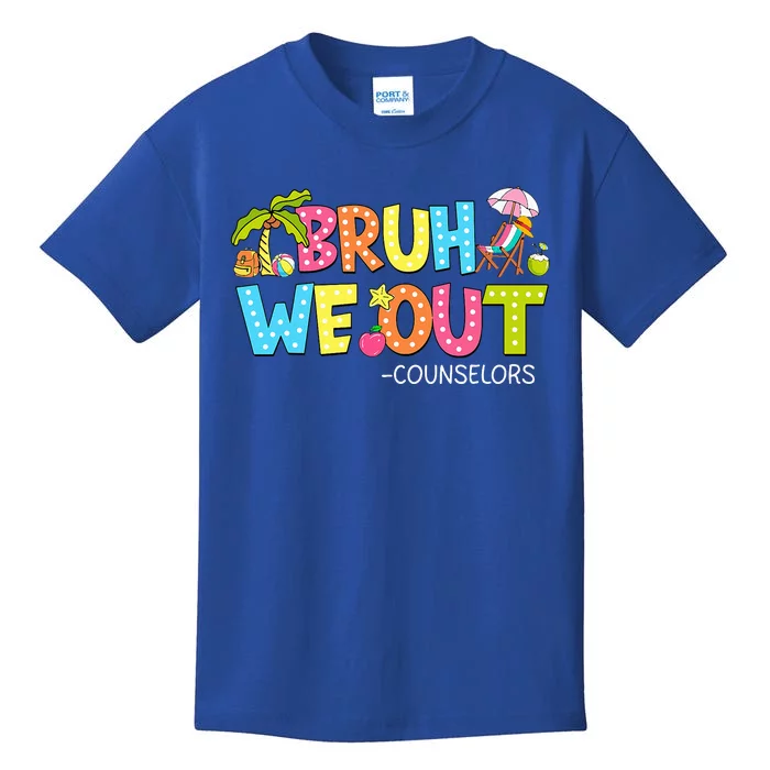 Retro Groovy Bruh We Out Counselors Kids T-Shirt