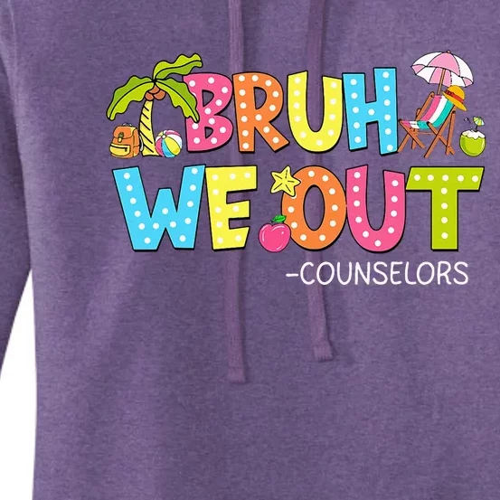 Retro Groovy Bruh We Out Counselors Women's Pullover Hoodie