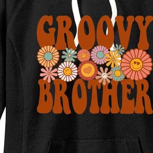 Retro Groovy Brother Matching Family 1st Birthday Party Women's Fleece Hoodie