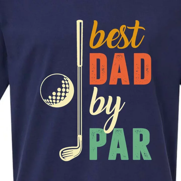 Retro Golf Best Dad By Par Gift For Father's Day Sueded Cloud Jersey T-Shirt