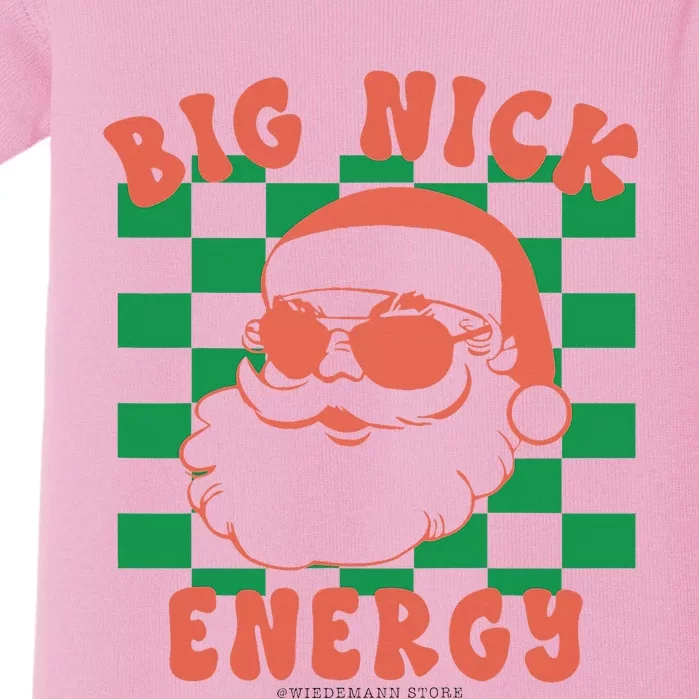 Retro Groovy Big Nick Santa Energy Christmas Xmas 2024 Baby Bodysuit