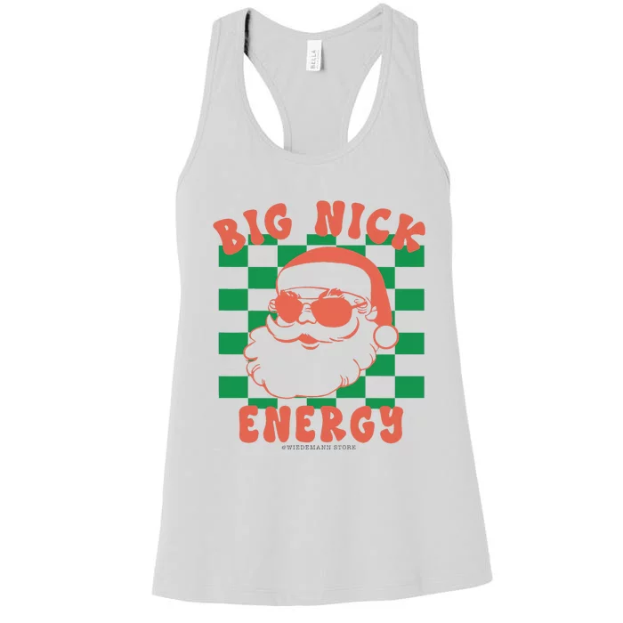 Retro Groovy Big Nick Santa Energy Christmas Xmas 2024 Women's Racerback Tank