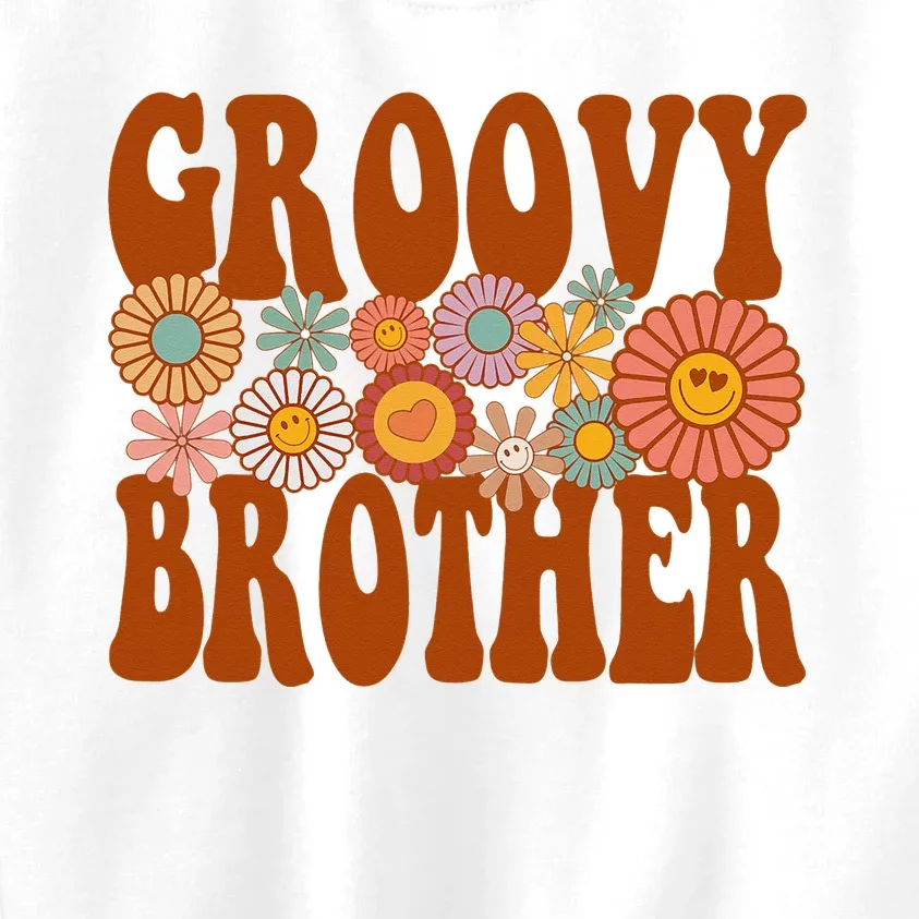 Retro Groovy Brother Matching Family 1st Birthday Party Kids Sweatshirt