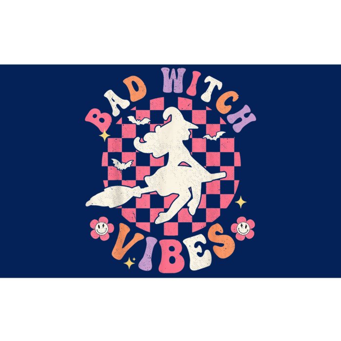 Retro Groovy Bad Witch Vibes Funny Halloween Spooky Season Bumper Sticker