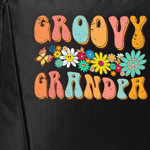 Retro Groovy Birthday Family Matching Cute Groovy Grandpa City Backpack