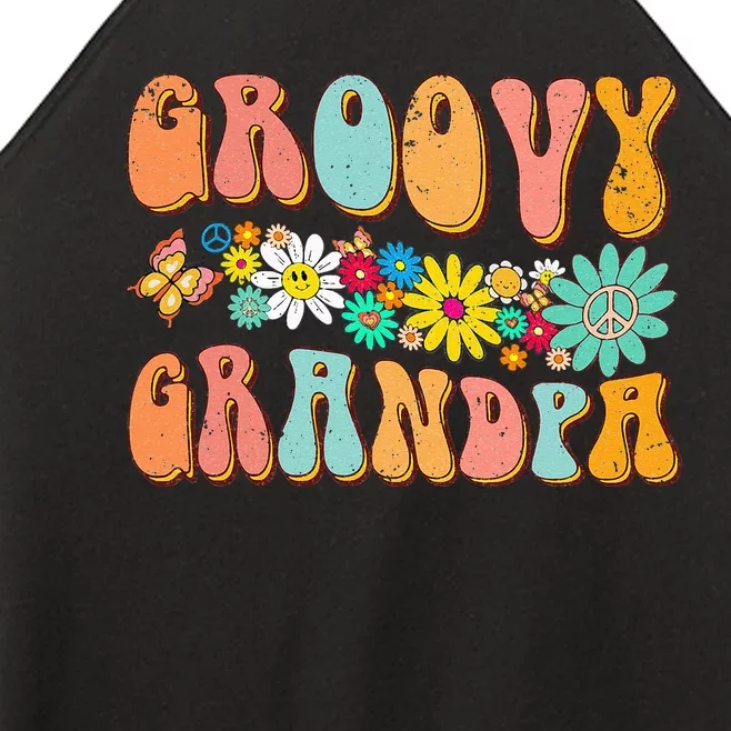 Retro Groovy Birthday Family Matching Cute Groovy Grandpa Women’s Perfect Tri Rocker Tank