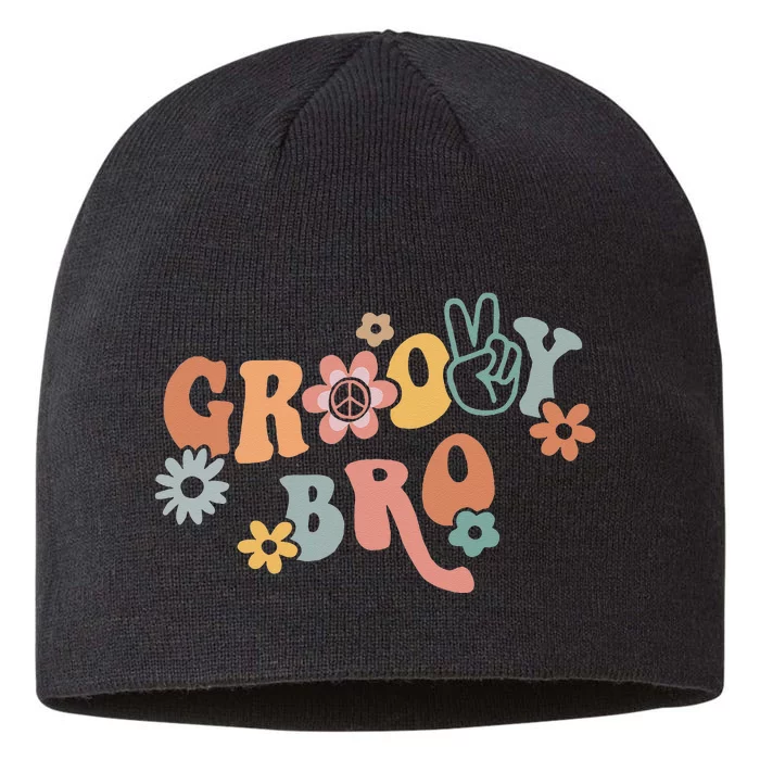 Retro Groovy Brother Matching Family 1st Birthday Party 8 1/2in Sustainable Knit Beanie