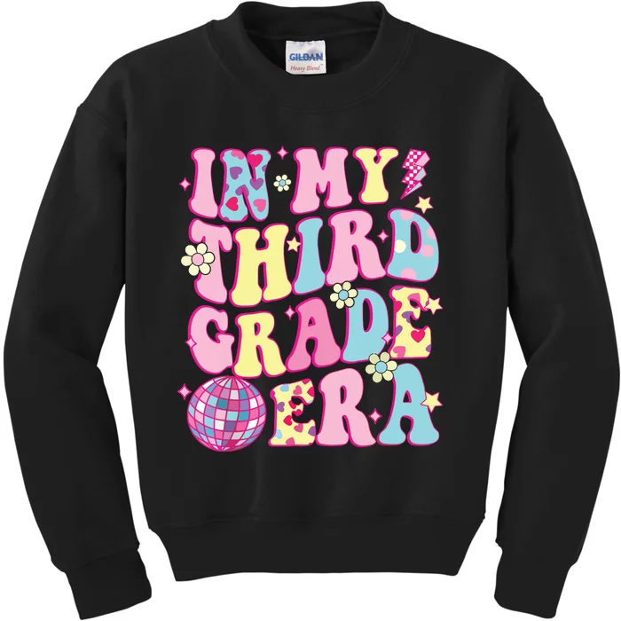 Retro Groovy Back To School In My Third Grade Era Kids Sweatshirt