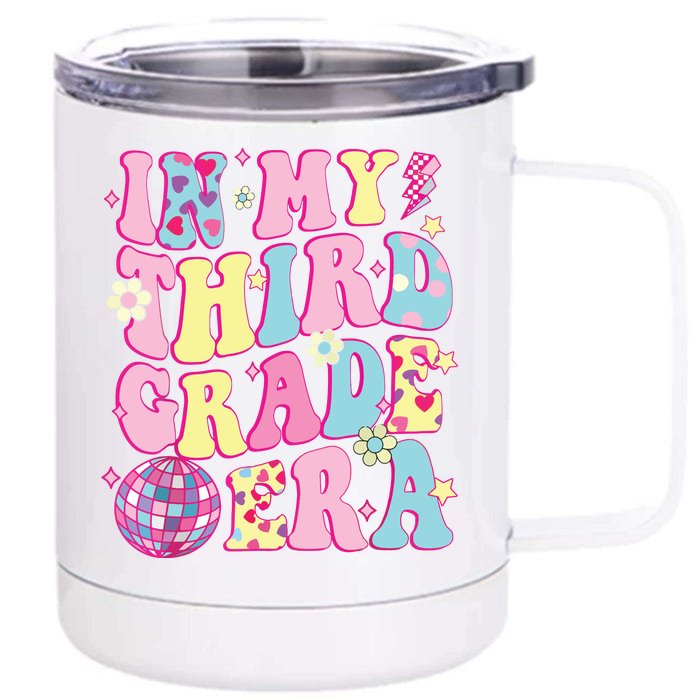 Retro Groovy Back To School In My Third Grade Era Front & Back 12oz Stainless Steel Tumbler Cup