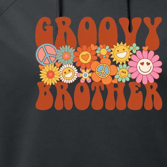 Retro Groovy Brother Matching Family Party Mother's Day Performance Fleece Hoodie