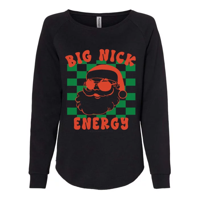 Retro Groovy Big Nick Santa Energy Christmas Xmas 2024 Womens California Wash Sweatshirt