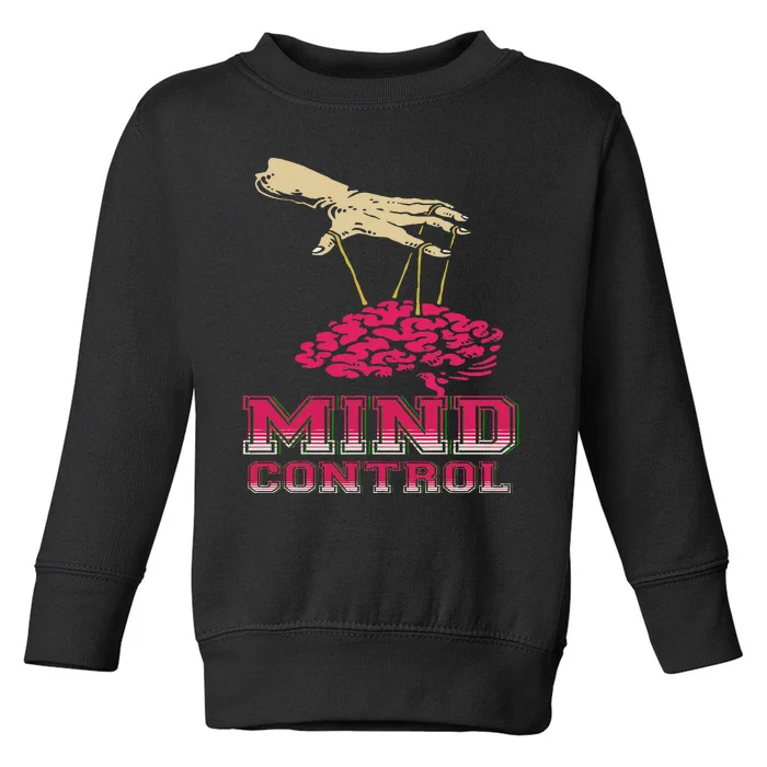 Retro Graphic Brain And Puppet Hand Unique Psychological Toddler Sweatshirt