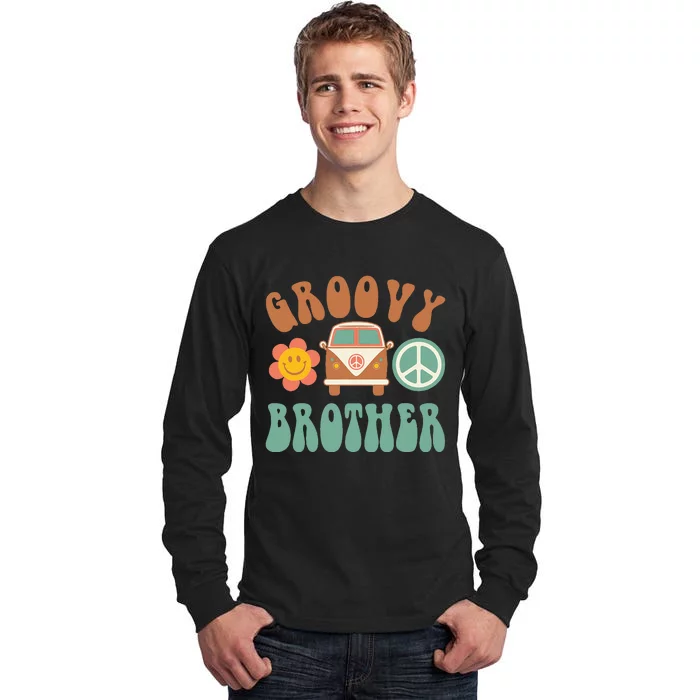 Retro Groovy Brother Matching Family Birthday Party Tall Long Sleeve T-Shirt