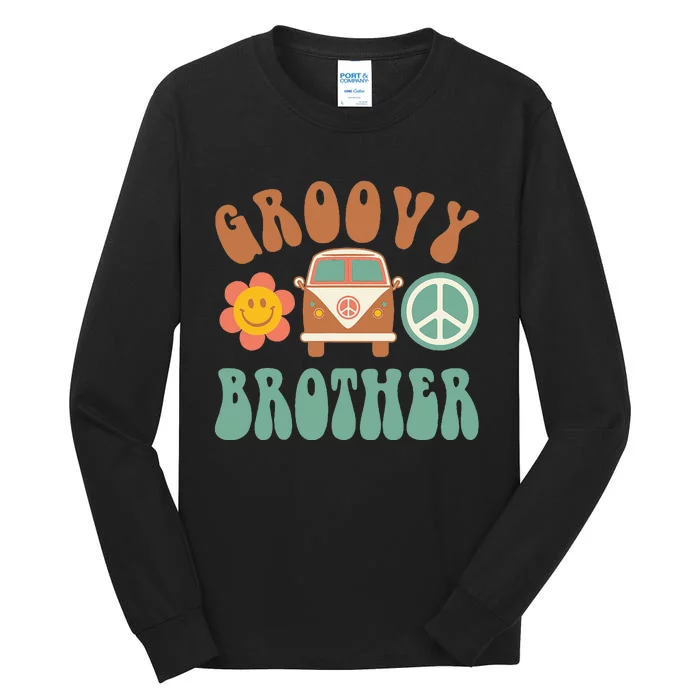 Retro Groovy Brother Matching Family Birthday Party Tall Long Sleeve T-Shirt