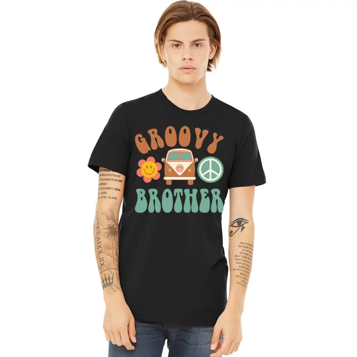 Retro Groovy Brother Matching Family Birthday Party Premium T-Shirt