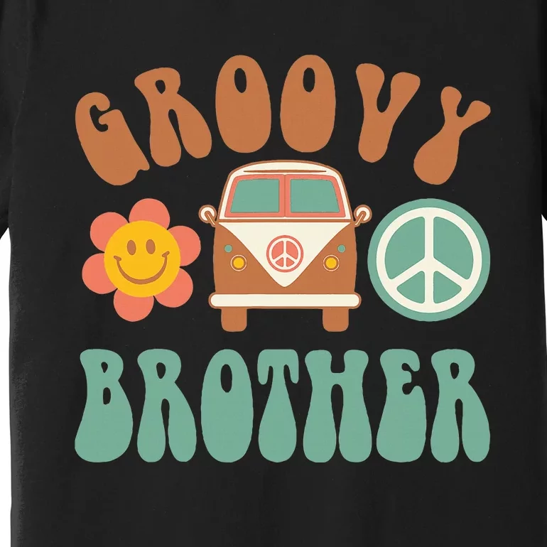 Retro Groovy Brother Matching Family Birthday Party Premium T-Shirt