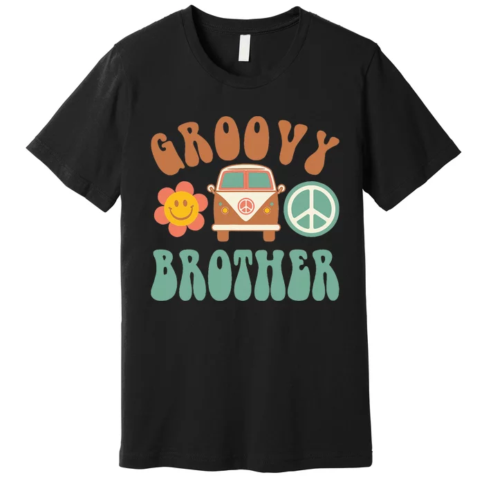 Retro Groovy Brother Matching Family Birthday Party Premium T-Shirt