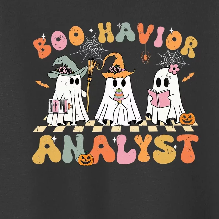 Retro Ghost Boo Havior Analyst Therapist Bcba Halloween Toddler T-Shirt