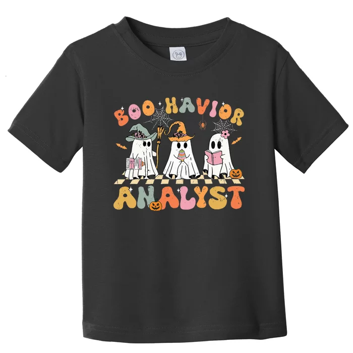 Retro Ghost Boo Havior Analyst Therapist Bcba Halloween Toddler T-Shirt