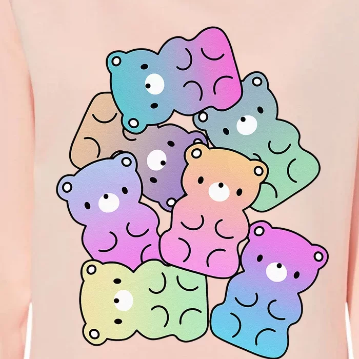 Rainbow Gummy Bear Design Kawaii Aesthetic Ns Womens California Wash Sweatshirt