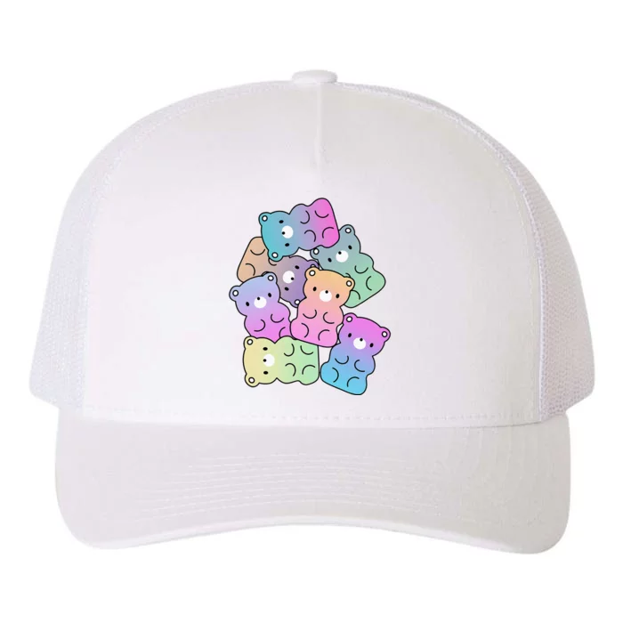 Rainbow Gummy Bear Design Kawaii Aesthetic Ns Yupoong Adult 5-Panel Trucker Hat