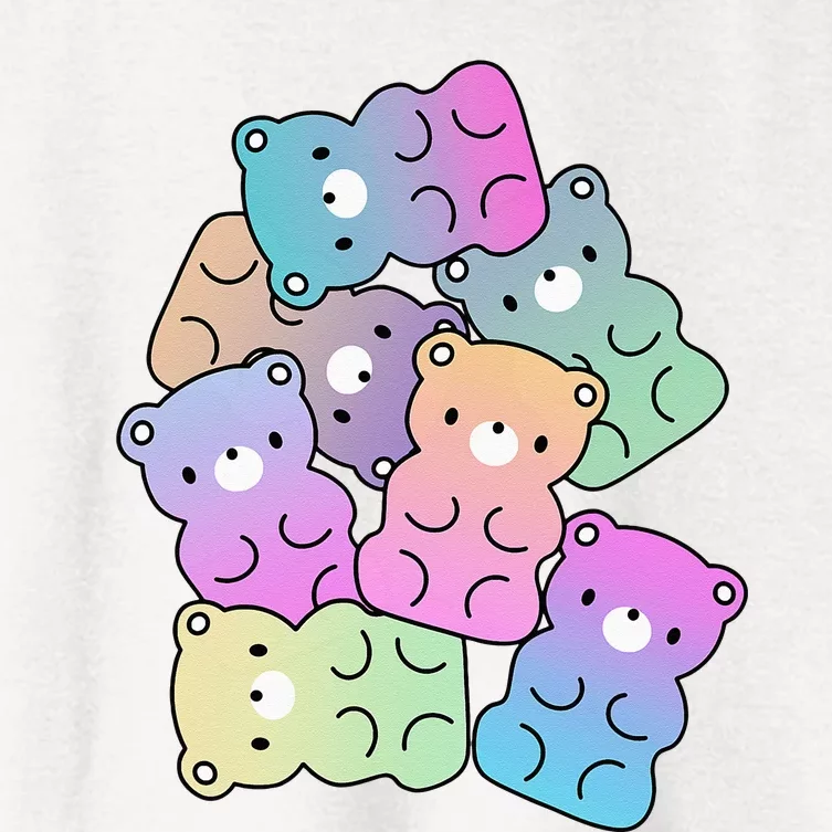 Rainbow Gummy Bear Design Kawaii Aesthetic Ns Women's Crop Top Tee