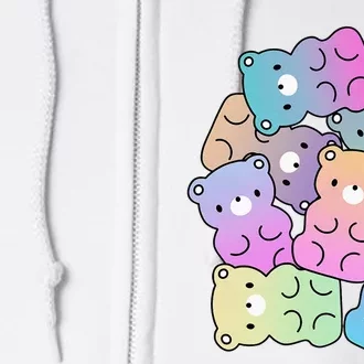 Rainbow Gummy Bear Design Kawaii Aesthetic Ns Full Zip Hoodie