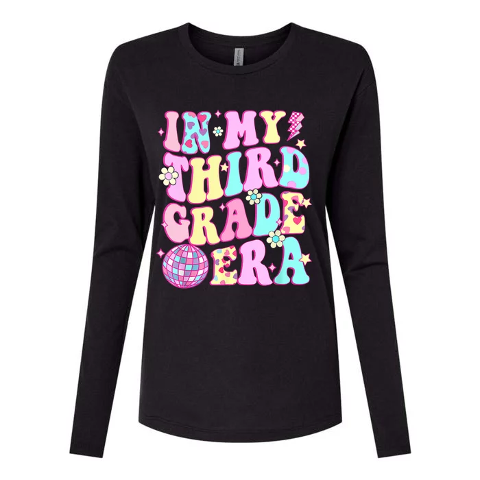 Retro Groovy Back To School In My Third Grade Era Girl Womens Cotton Relaxed Long Sleeve T-Shirt